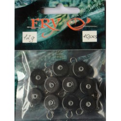 Груз ушастый рыбацкий, таблетка (эксцентрик) цвет Silvereyes Black, 10шт в уп., вес 12г